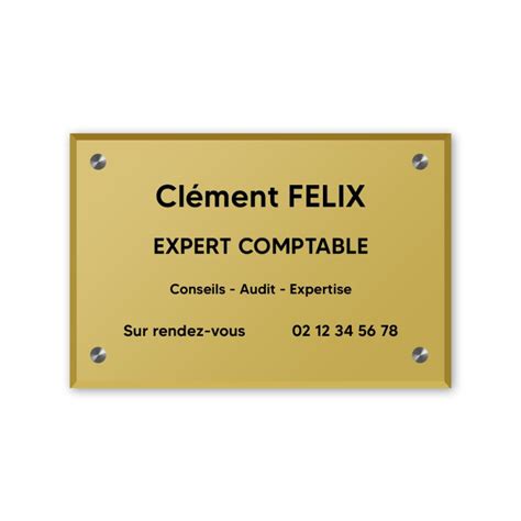 Plaque Professionnelle Premium Plexi