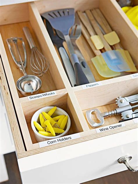 kitchen organization  storage tips utensils  storage