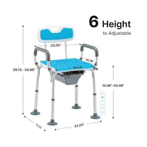 Heao In Heavy Duty Bedside Commode With Back Lbs Medical