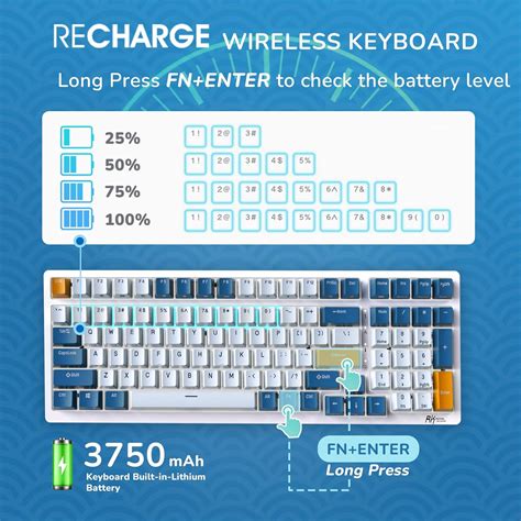 RK ROYAL KLUDGE RK Wireless Mechanical Keyboard Triple Mode GBT USB C Keys Hot