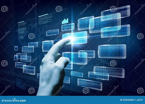 Future Touchscreen Interface With Hand Royalty Free Stock Photos