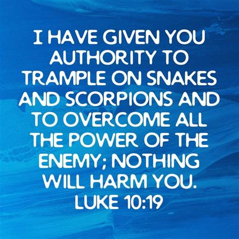 Luke 1019 I Have Given You Authority To Trample On Snakes And