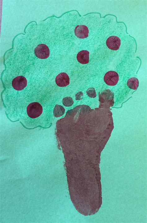 Foot Print Apple Tree Handprint Art Footprint Crafts Baby Crafts