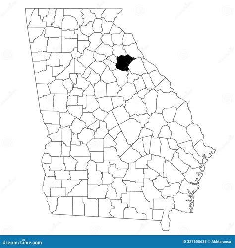 Map of Oglethorpe County in Georgia State on White Background. Single