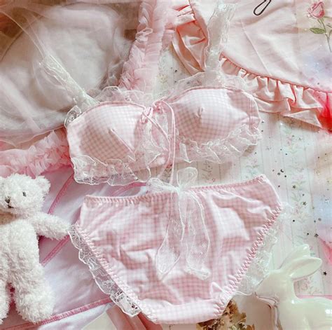 Japanese Sweet Cute Lolita Princess Top Bra Panties Set Lace Underwear Sexy Kawaii Lingerie