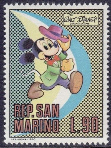 San Marino Disney Memorial Stamps Artist Giovan Battista Carpi