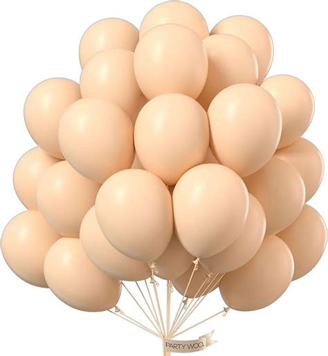 Partywoo Nude Balloons Pcs Inch Boho Apricot Balloons Beige Balloons For Balloon