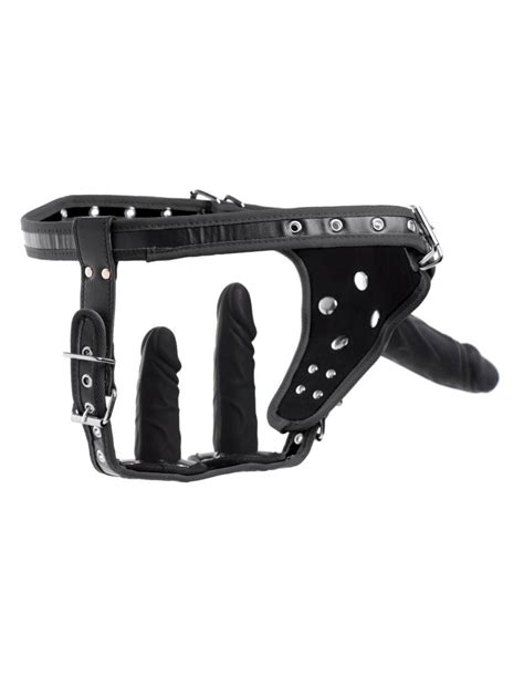 Strict Double Penetration Strap On Harness Black