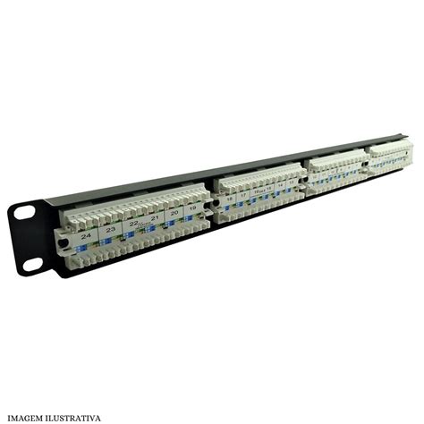 Patch Panel CAT6 24 Portas Nexans Preto ED Cabos