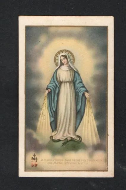 Santino Antico De La Madonna Milagrosa Image Pieuse Holy Card Estampa