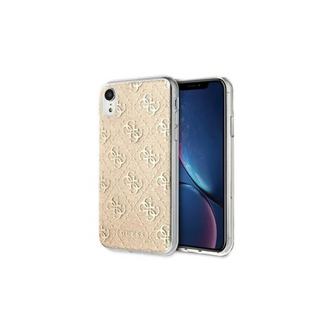 Etui Guess GUHCI61PCU4GLGO Apple iPhone XR złoty gold hard case 4G Glitter