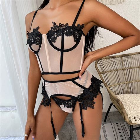 Jual Vanya The Label Bra Set Sexy Lingerie Pakaian Dalam Wanita Lace Transparan Lembut Premium