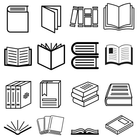 Books Vector Icons Set Book Icon Library Illustration Symbol