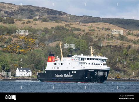 The Caledonian Macbrayne Ferry Mv Finlaggan Departs Port Askaig Isle Of