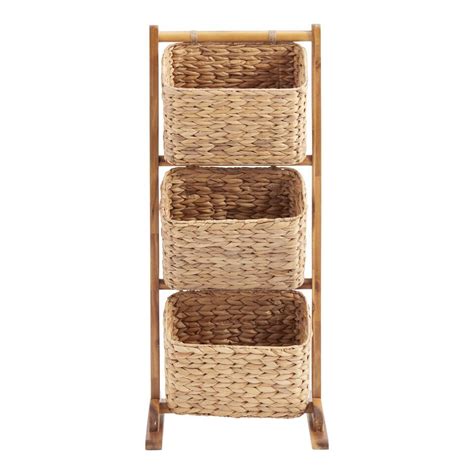 Drew Acacia And Water Hyacinth 3 Tier Basket Stand World Market In