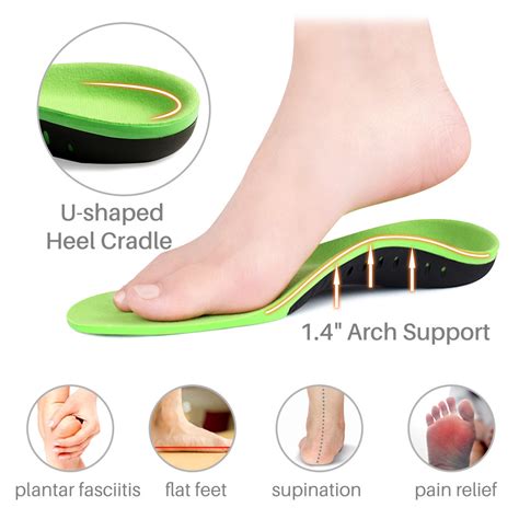 Kalevel Orthotic Arch Support Insoles Men Plantar Fasciitis Shoe ...