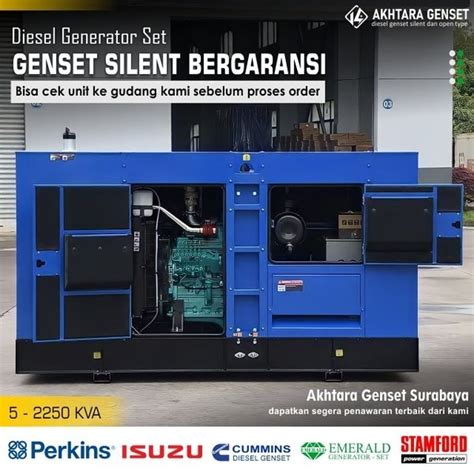 Jual HARGA GENSET SILENT 200 Kva Perkins Cummins Isuzu Emerald