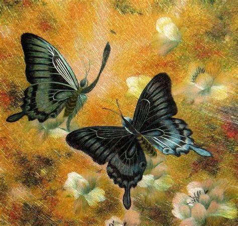 Butterflies Chinese Suzhou Handmade Silk Embroidery Painting Etsy