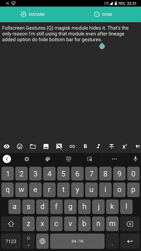 Hide The Hide Keyboard Button Bar R LineageOS