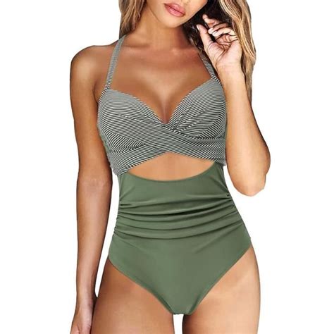 Maillot De Bain Femme Pi Ce Amincissant Elegant Bikini Body Guide Monokini Vintage Bikini