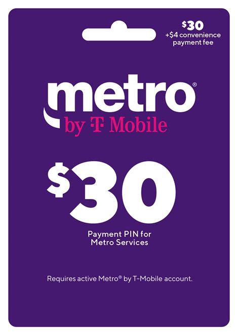 Metro by T-Mobile $30 Payment PIN w/ $4 Convenience Fee (Email Delivery
