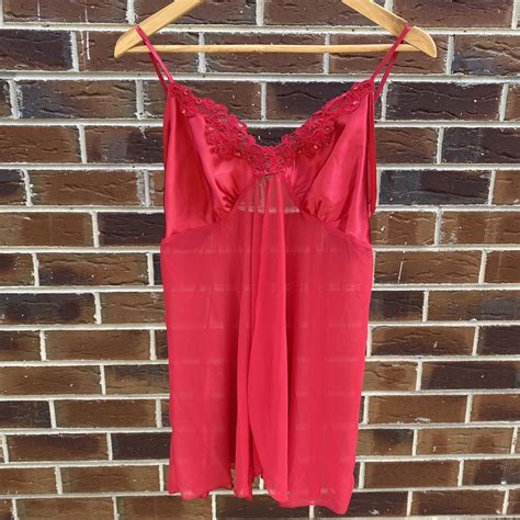 Cherry Red Baby Doll Lingerie Set Size Large Depop