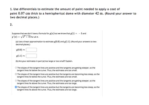 Solved Use Differentials To Estimate The Amount Of Paint Chegg