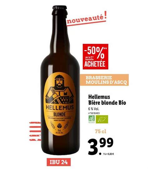 Promo Hellemus Bière Blonde Bio chez Lidl iCatalogue fr