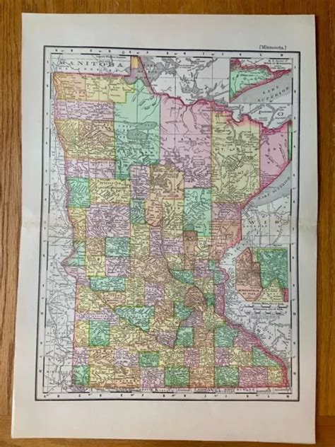 Antique Rand Mcnally Atlas Maps Of Minnesota St Paul