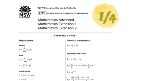 Hsc Reference Sheet Notes Part Youtube