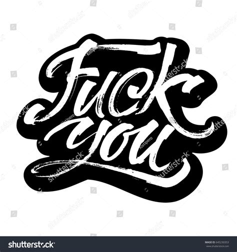 Fuck You Sticker Modern Calligraphy Hand Vector De Stock Libre De
