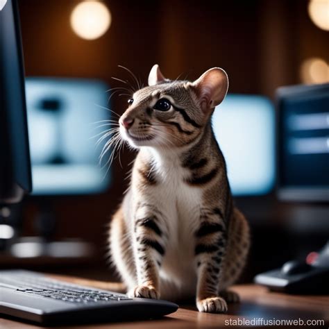 Rat Using A Pc That Says Deletando Tabelas On The Computer Screen