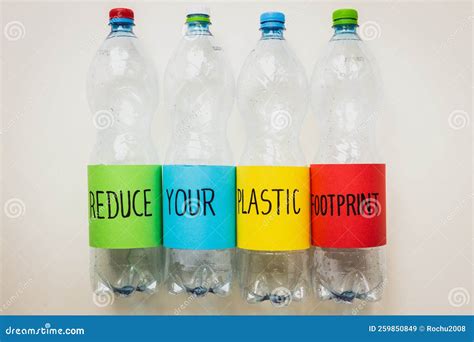 Reduce Your Plastic Footprint Handwritten Plastic Bottles