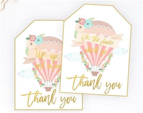 Hot Air Balloon Favor Tags Tags Up Up And Away Printable Balloon St Birthday Baby Shower