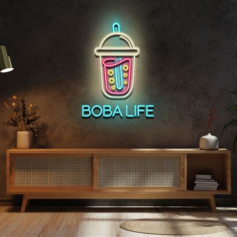 Neon Sign Boba Tea Custom Personalised Led Neon Signs Handmade Neon