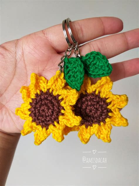 Total 53 Imagen Llavero De Girasol A Crochet Abzlocal Mx