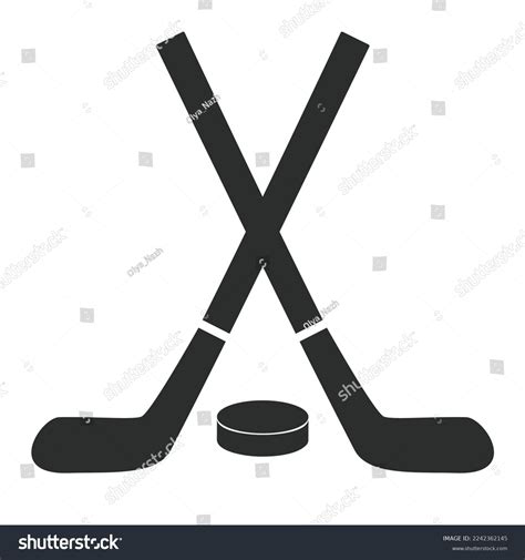 Two Hockey Stick Puck Silhouettes Stock Vector (Royalty Free ...