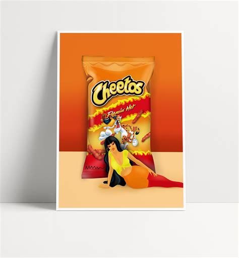 Hot Cheetos Sexy Girl Pin Up Girl Art Print Wall Art Pin Up Food Art Cheetos Digital Art