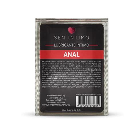 LUB INTIMO ANAL X 7 ML SACHET SEN INTIMO Erógena Mayorista