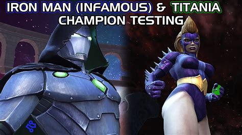 Iron Man Infamous And Titania Champion Testing Marvel Contest Of Champions Youtube