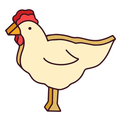 Diseño Png Y Svg De Trazo De Color De Pollo De Cartón Para Camisetas