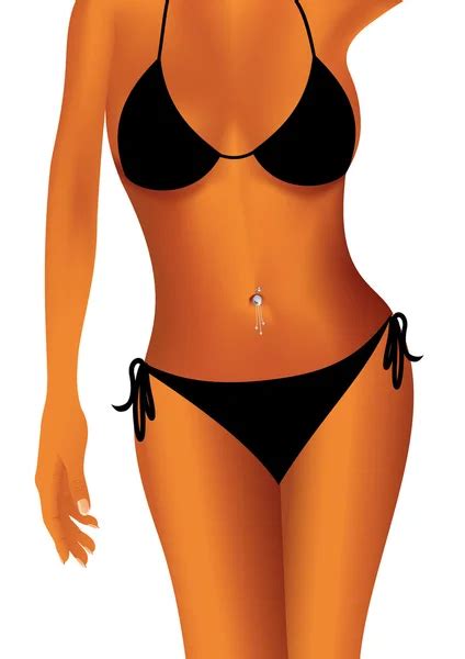Mujer en bikini imágenes de stock de arte vectorial Depositphotos