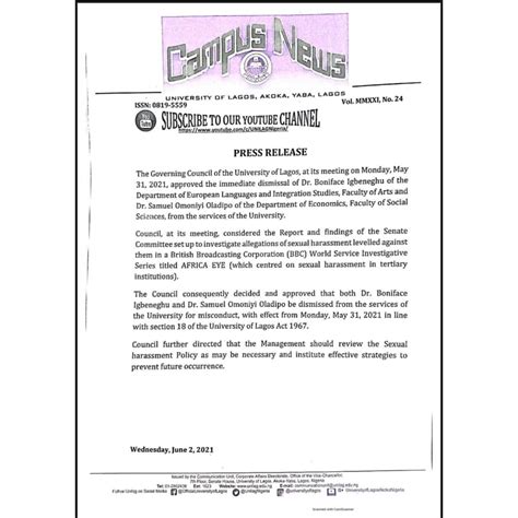 BBC S Sex For Grades Nigerian Lecturers Dismissed Adomonline