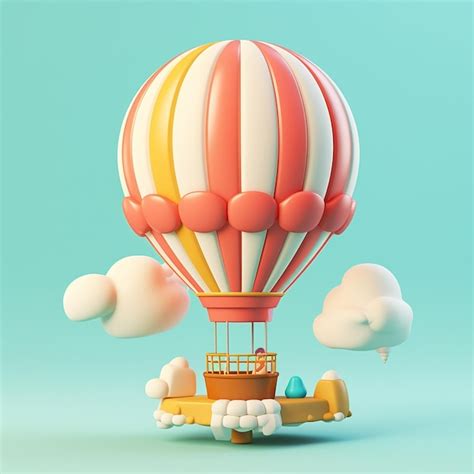 Premium Ai Image Cartoon Hot Air Balloon D