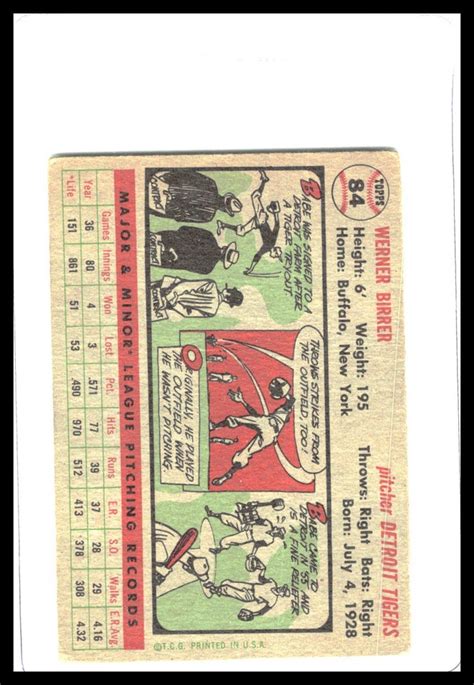 Topps Babe Birrer Rookie A Detroit Tigers EBay