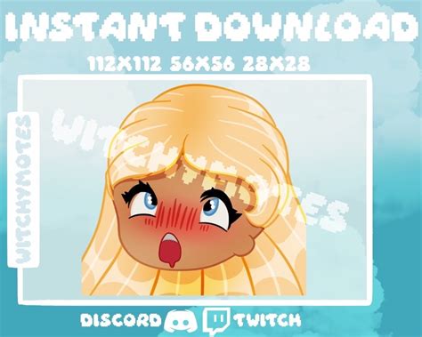 Twitch Discord Emotes Pack Cute Blonde Hair Emoji For Streamers Stickers Logo Branding With
