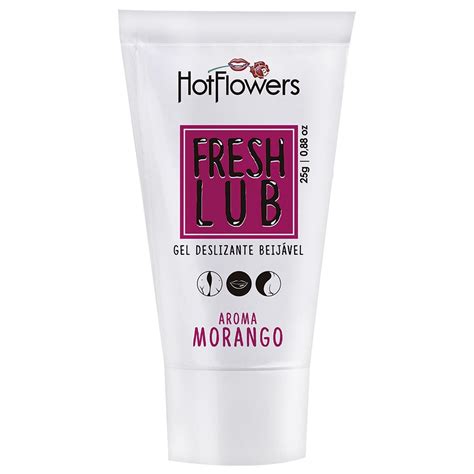 Lubrificante Beijável Fresh Lub Morango HotFlowers Sex shop Loja Pimenta