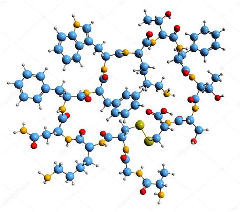 Imagen 3d De La Fórmula Esquelética De Somatostatina Estructura Química Molecular De La Hormona