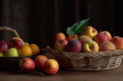 Premium Photo Side View From Afar Fruits Citrus Fruits Bananas Apples