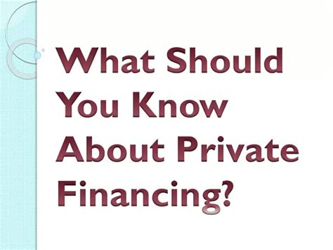 private financing powerpoint